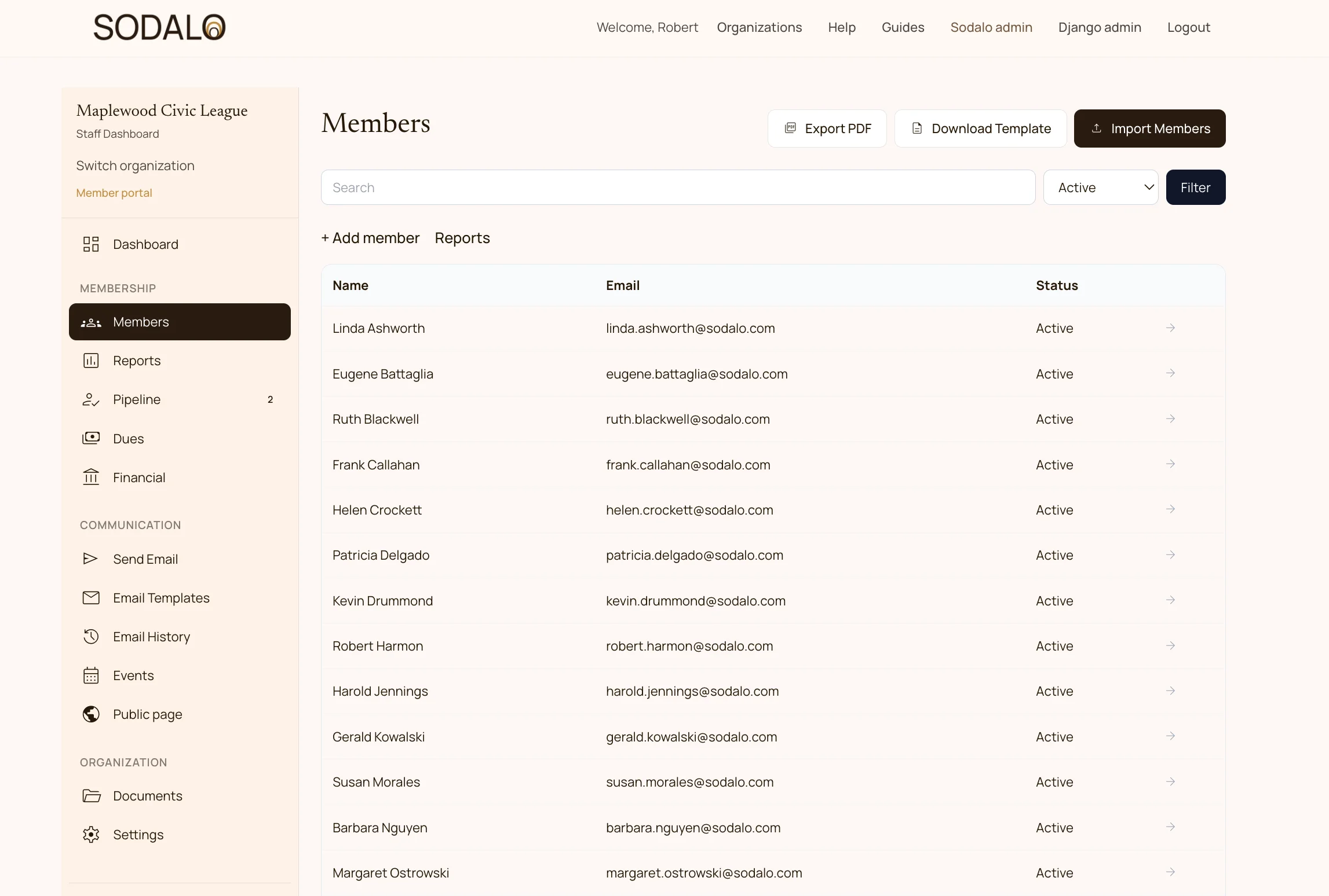Member directory